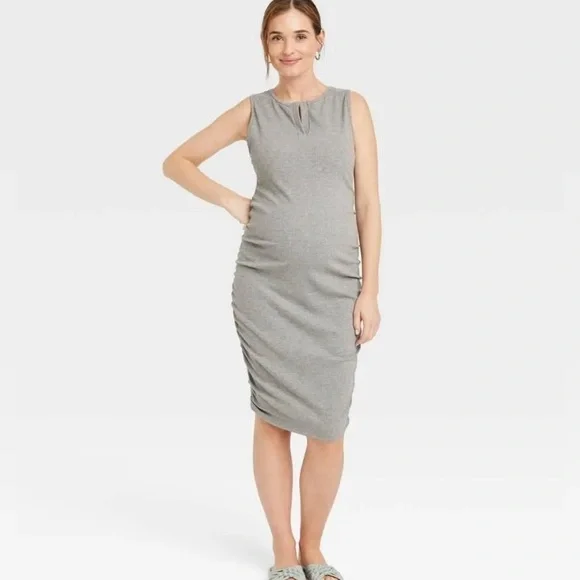 isabel maternity dress Casual M Blue 53% Linen / 47% Rayon ISABEL MATERNITY Dress 3/4 Sleeve